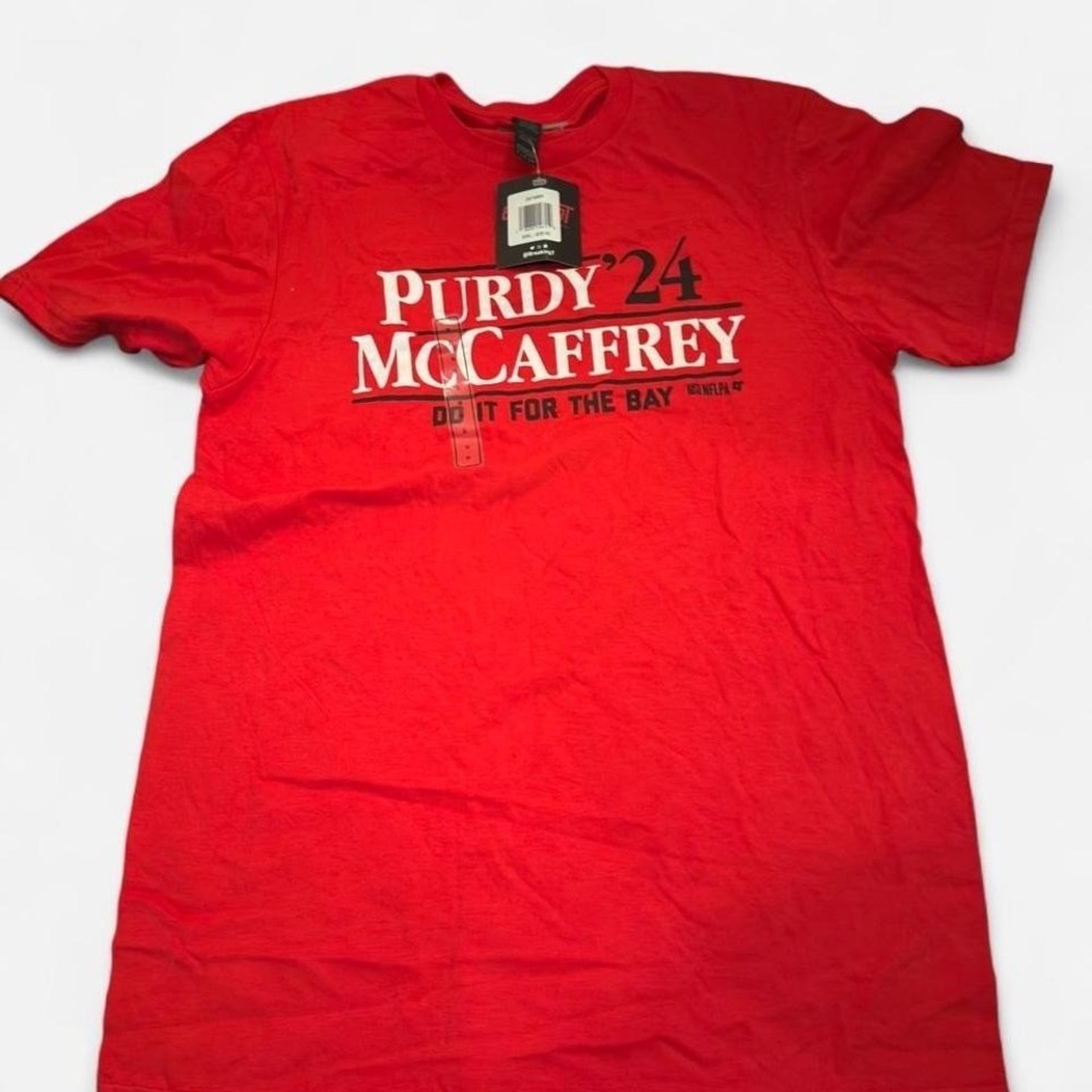 BreakingT Purdy McCaffrey 24 Do It For The Bay Red T-Shirt Mens Small‎ NWT 49ers